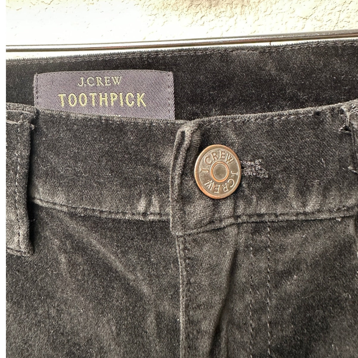 J.Crew Pants Black Velour Womens US 30 Toothpick Ankle