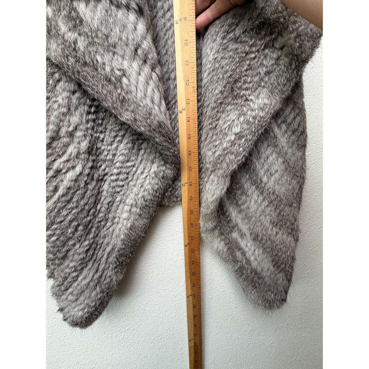 Yves Salomon Gray Rabbit Fur Drape Vest Women FR 34