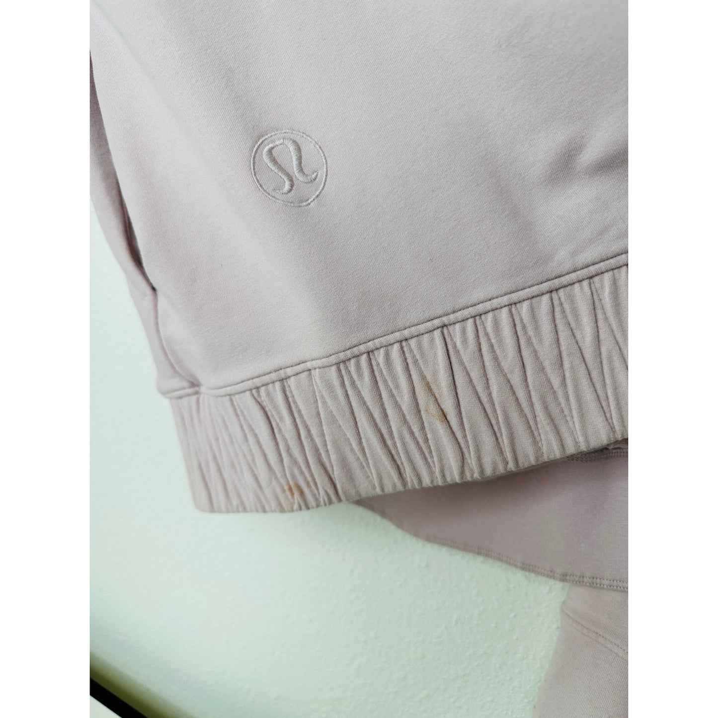 Lululemon Pale Pink Cowl Neck Long Sleeve Banded Bottom Sweat shirt 6