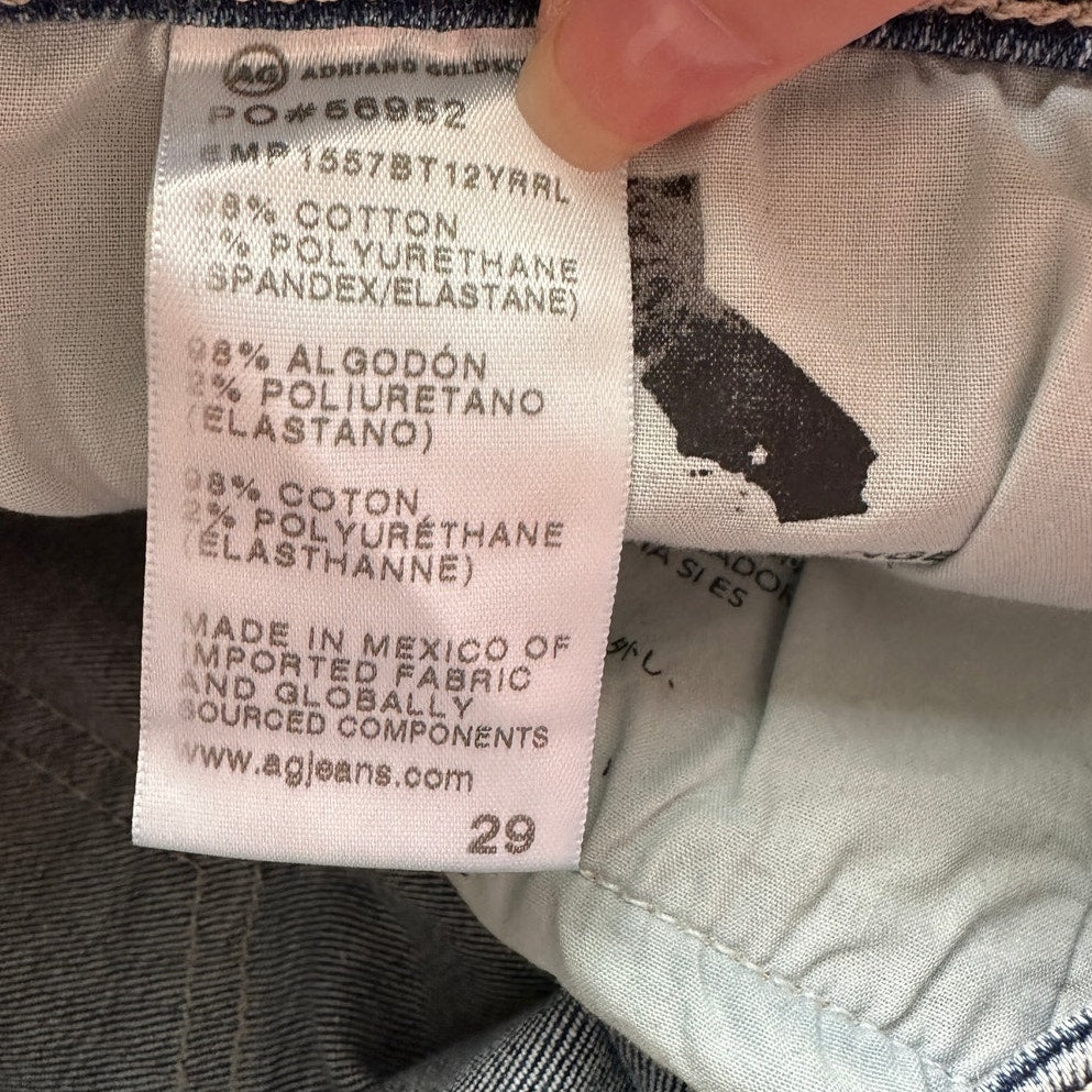 AG Muted Medium Wash Prima Crop Cigarette Leg Japanese Fabric Jeans 29