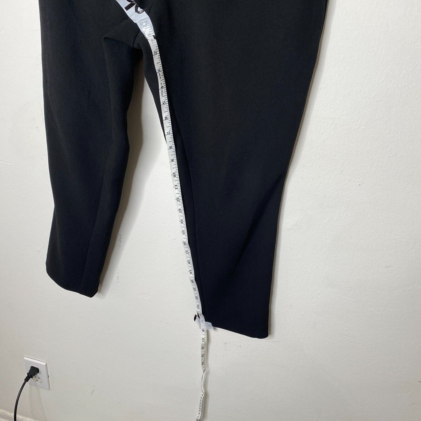 Loft Jet Black Capri Trouser Pants Hook Eye Closure Cute Tie Front 6 Petite
