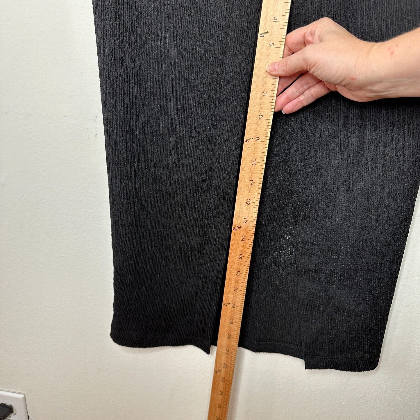 NWT Rumer Black High Waist Pencil Tucker Maxi Elastic Back Slit S