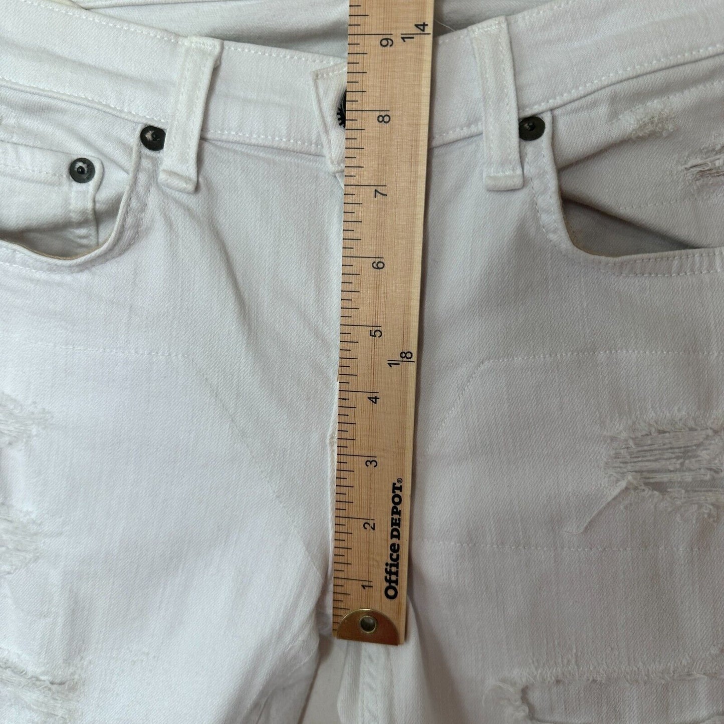 rag & bone White Brigade DRE Distressed Skinny Jean 5 Pocket Stretch Denim 28
