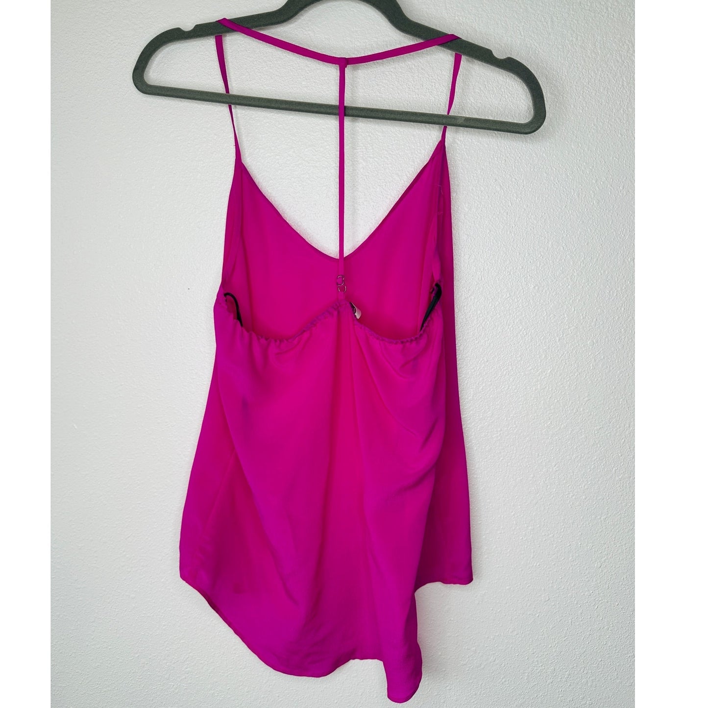 Lavender Brown Pink Fuscia Semi Sheer V-Neck T-Band Cami M