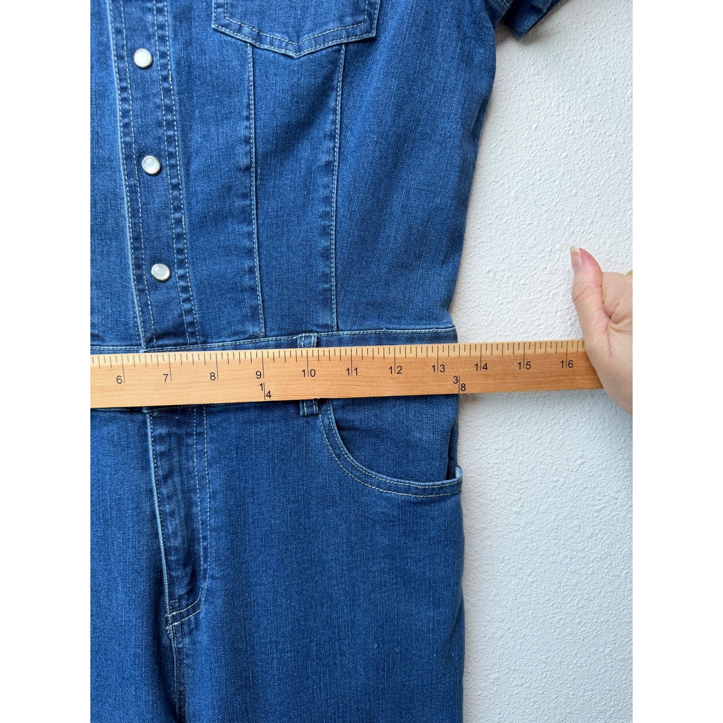 Fashion Nova Blue Denim Jumpsuit Womens M Utility