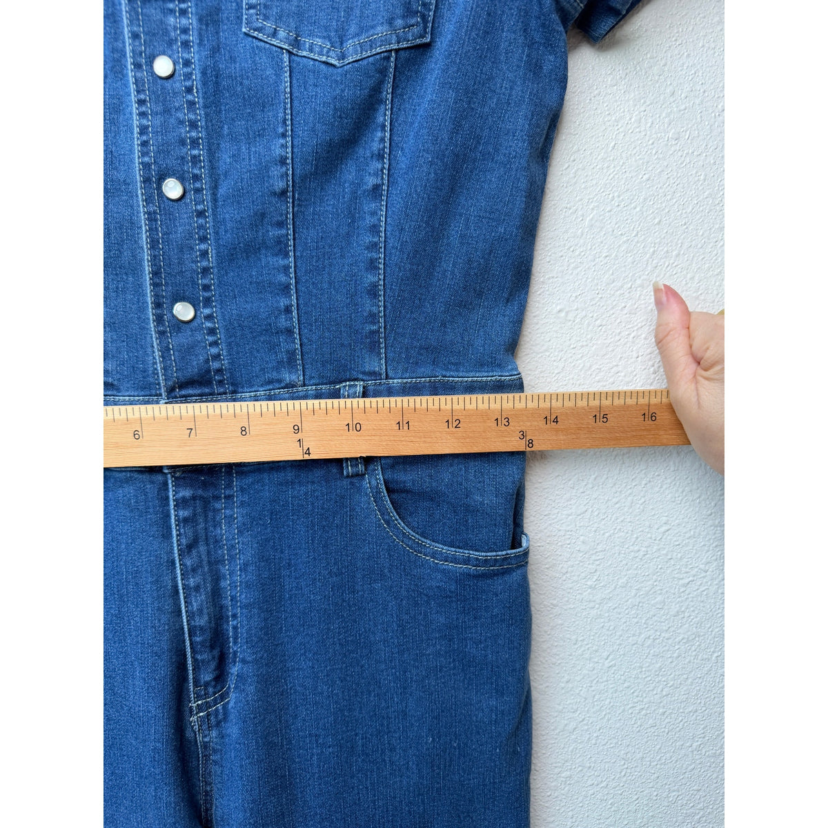 Fashion Nova Blue Denim Jumpsuit Womens M Utility
