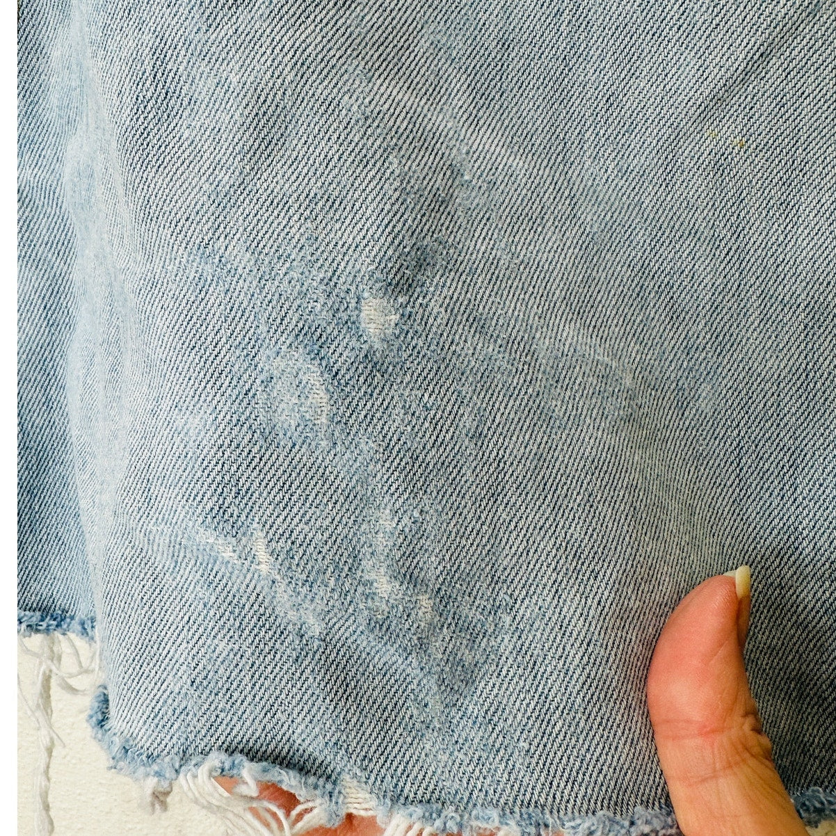 Levis 501 Light Blue Wash Button Fly Cutoff Refurbished Jean Shorts 36