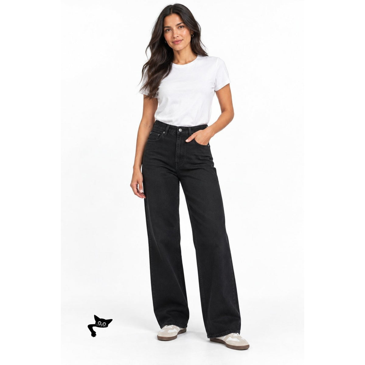 Quince Bella Black Wide Leg Jeans Women's 27 x 32