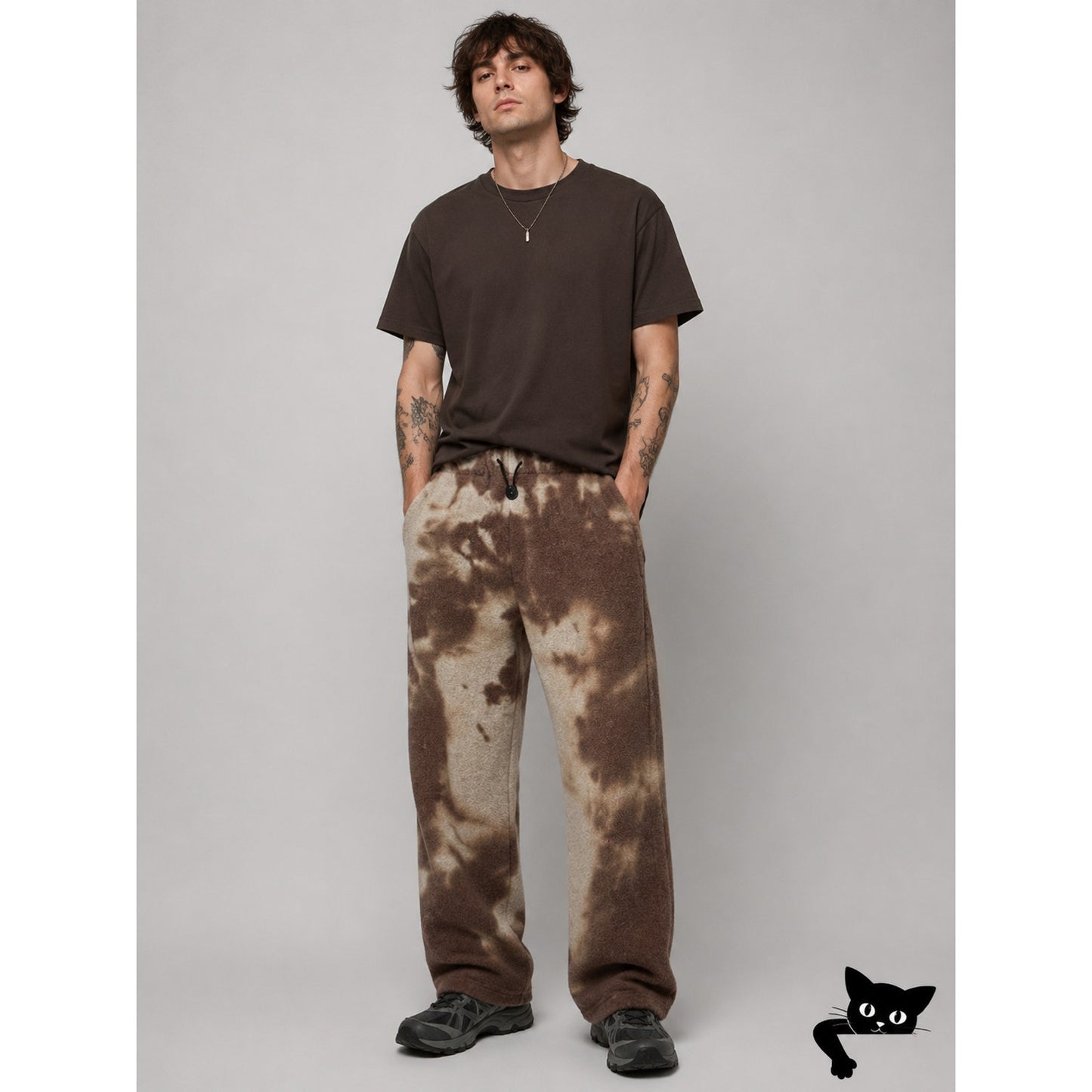 Kapital Peace Fleece Smoky Tan & Brown Tie Dye Easy Jogger Pant 3 Large