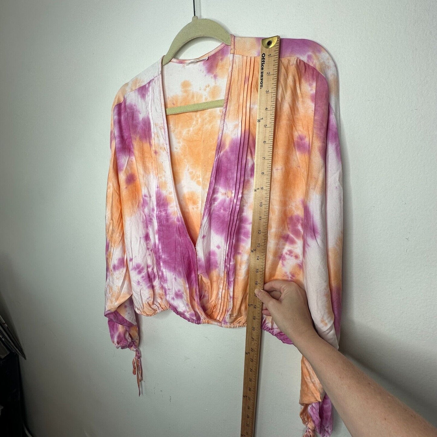 Revolve Tularosa Dolce Deep-V Pastel Tie Dye Pintuck Top Cuff Ties Medium