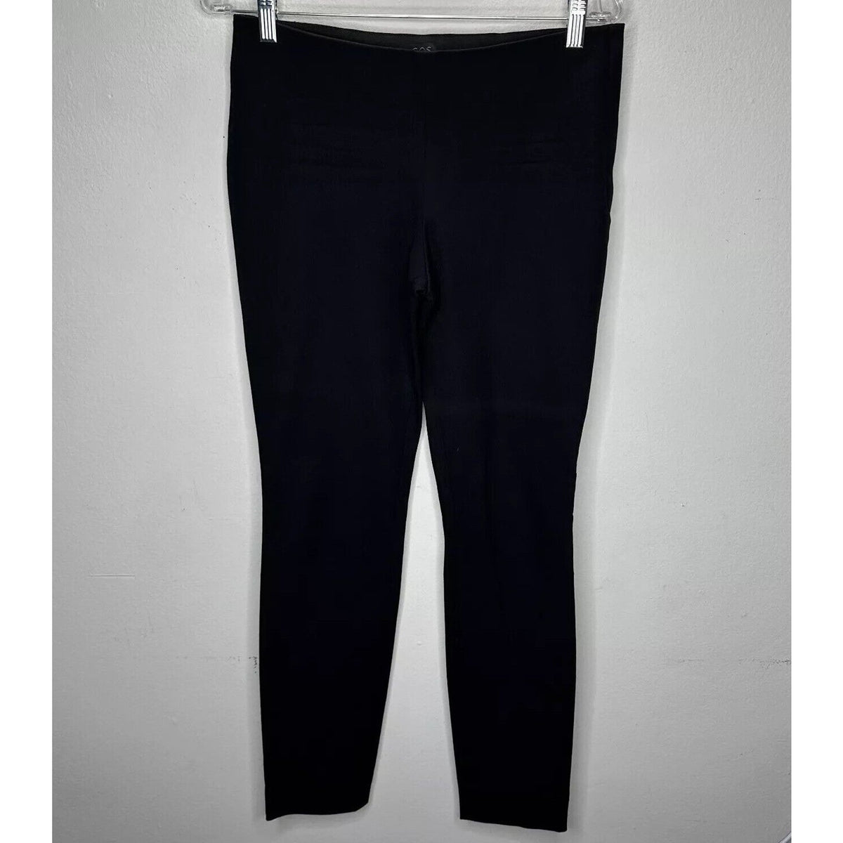 COS Black Stretch Side Zip Flat Front Slim Fit Leggings Trousers Pants 38