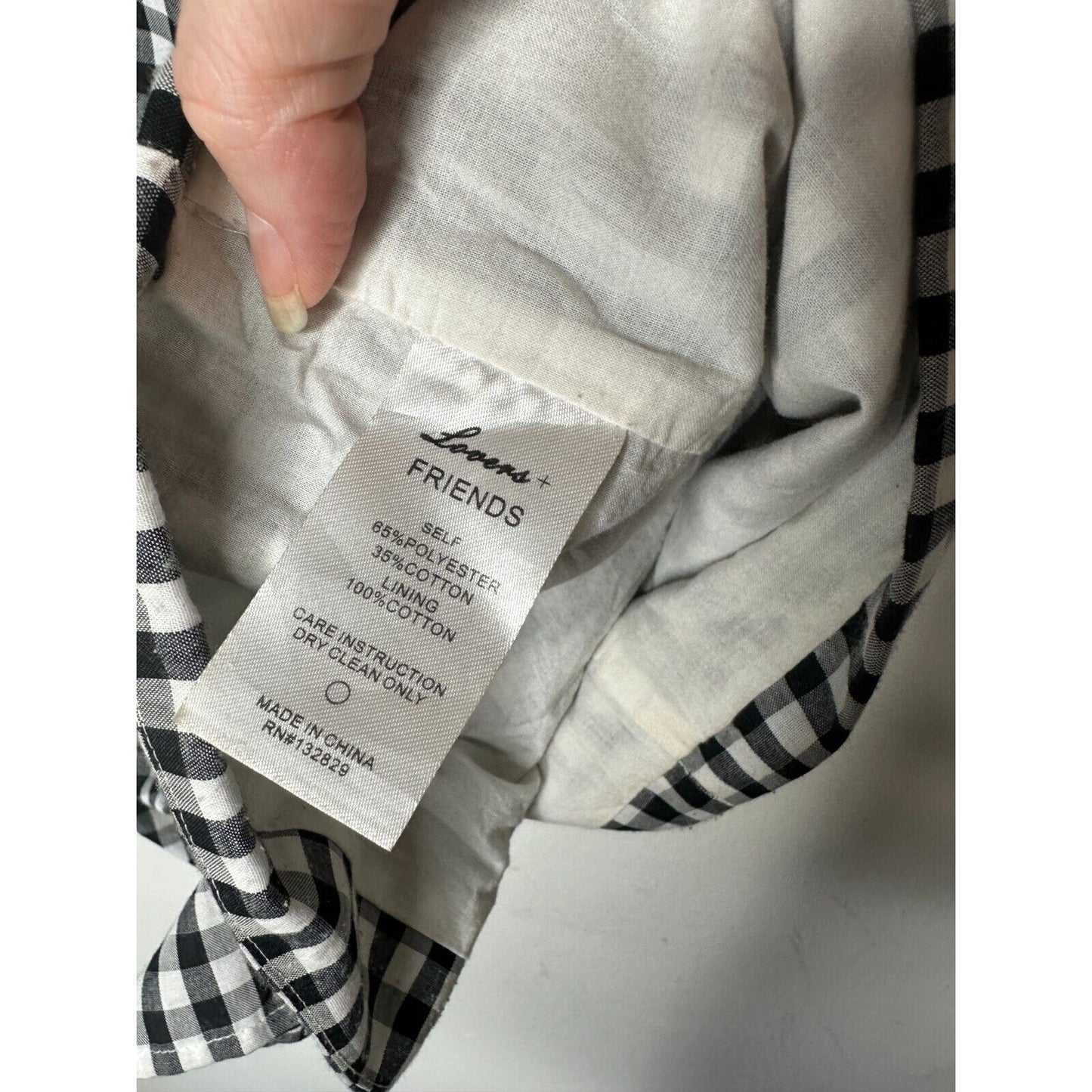 LOVERS + Friends Sassy Lisa Gingham Black White Check Ruffle Mini Skirt Large