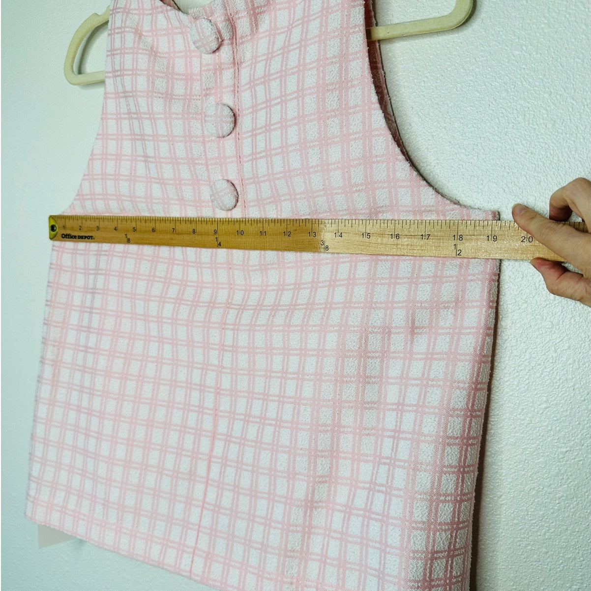 NWT Lisa Marie Fernandez Pink & White Check Boucle Back Button Sleeveless Top 4