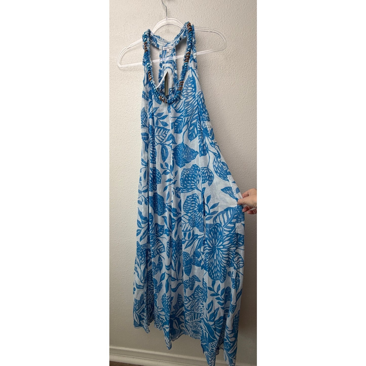NWT Poupette St Barth Blue Womens S Maxi Dress