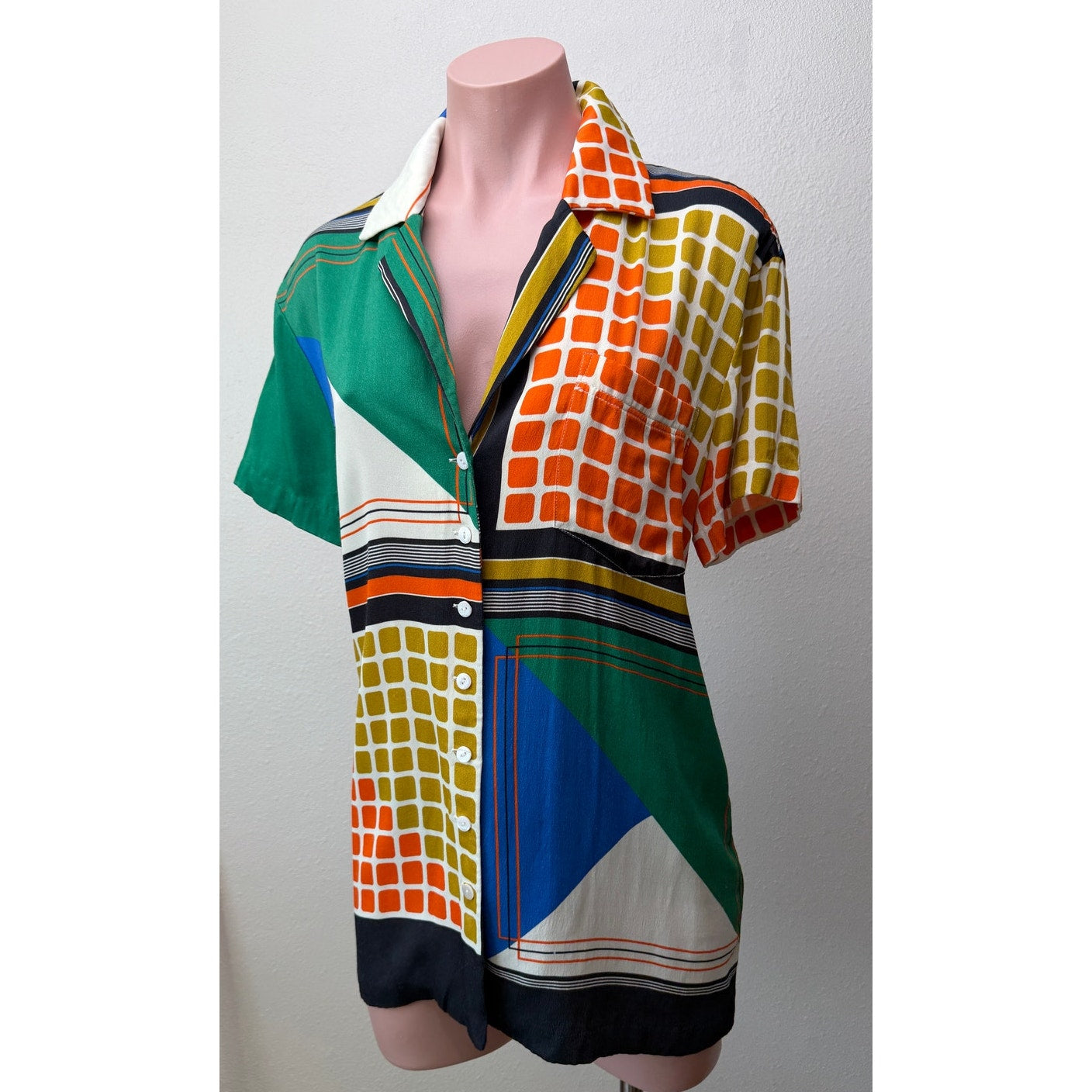 Song of Style Elsie Multi Geo Scarf Blouse XS