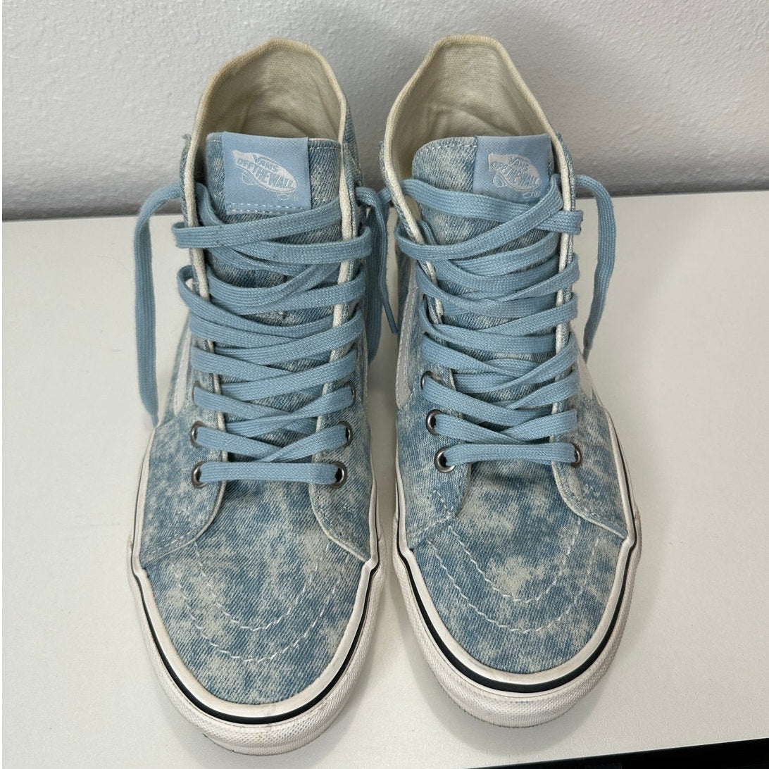 Vans Washed Blue White Sk8-Hi Taper Denim Winter Sky Skate Shoes 8