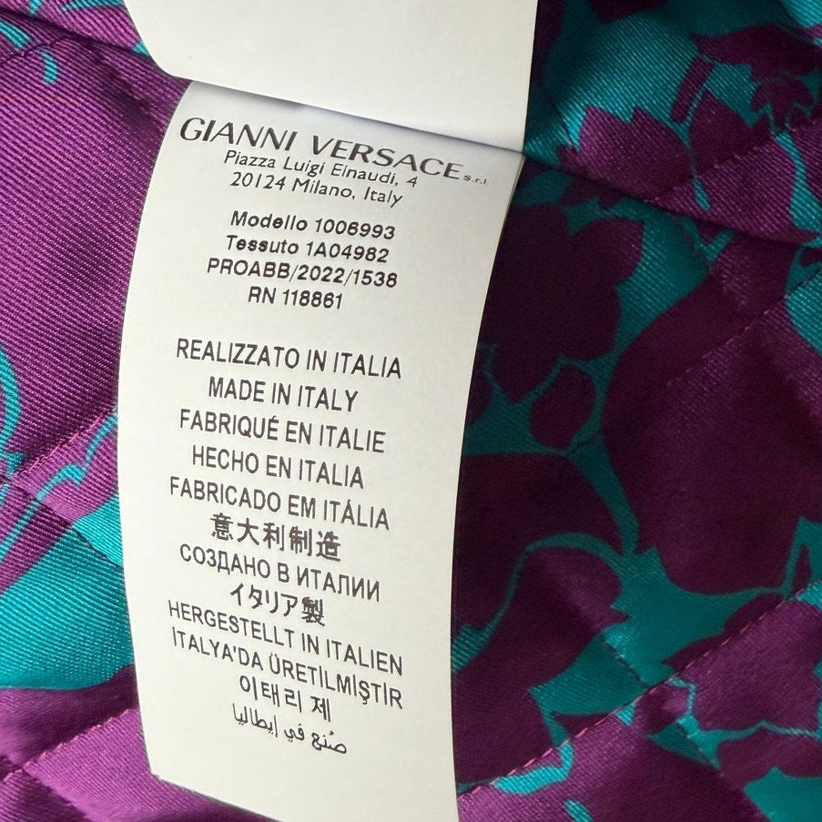 Versace Black Leather Moto Biker Jacket Men L