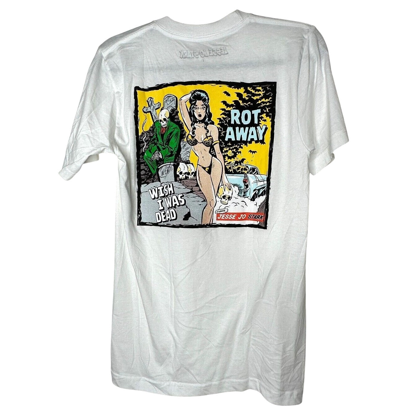 Jesse Jo Stark Chrome Hearts White Rot Away Wish I Was Dead Graphic Tee S