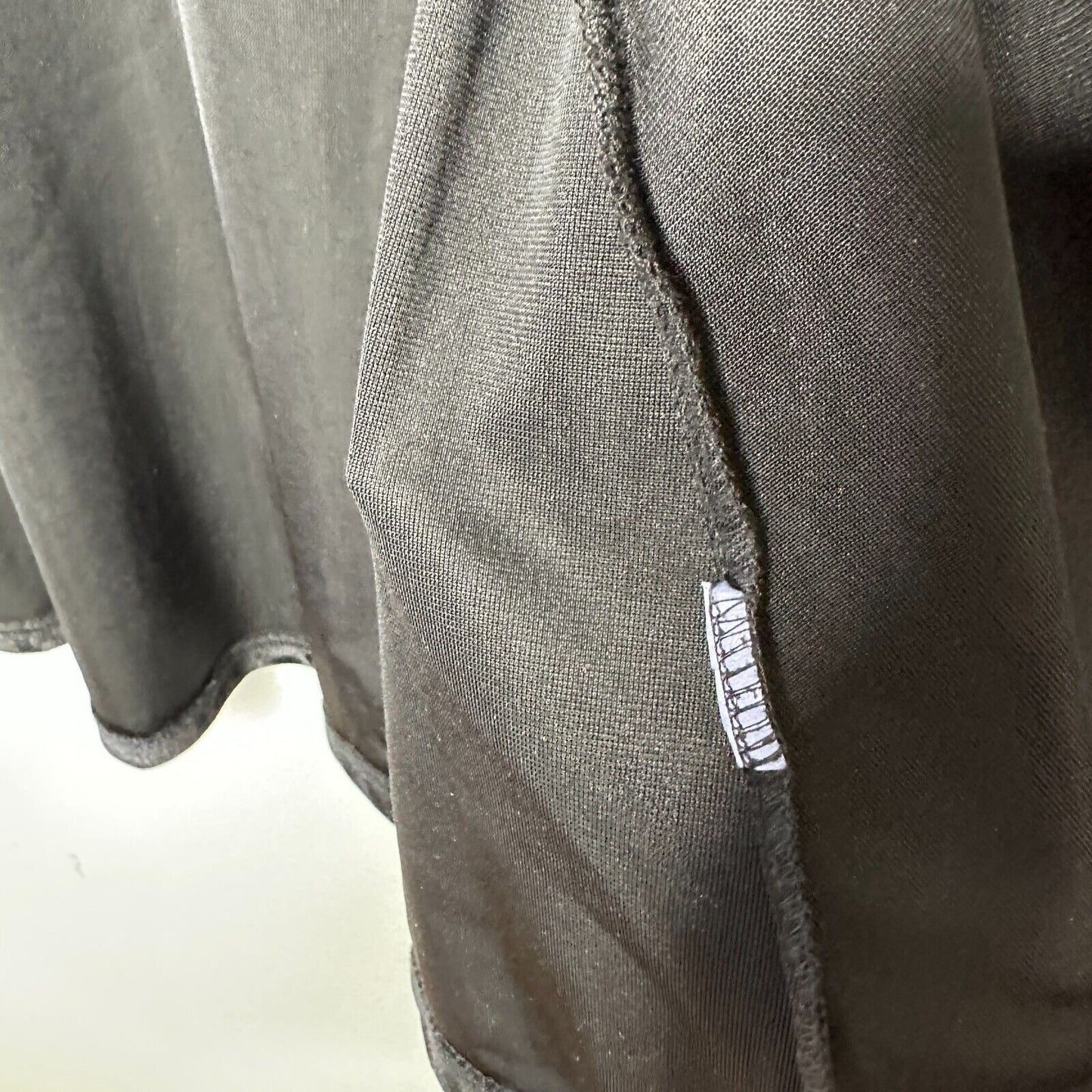Jet Black Velvet Velour Waterfall Open Front Cardigan Long Sleeve with Ties M