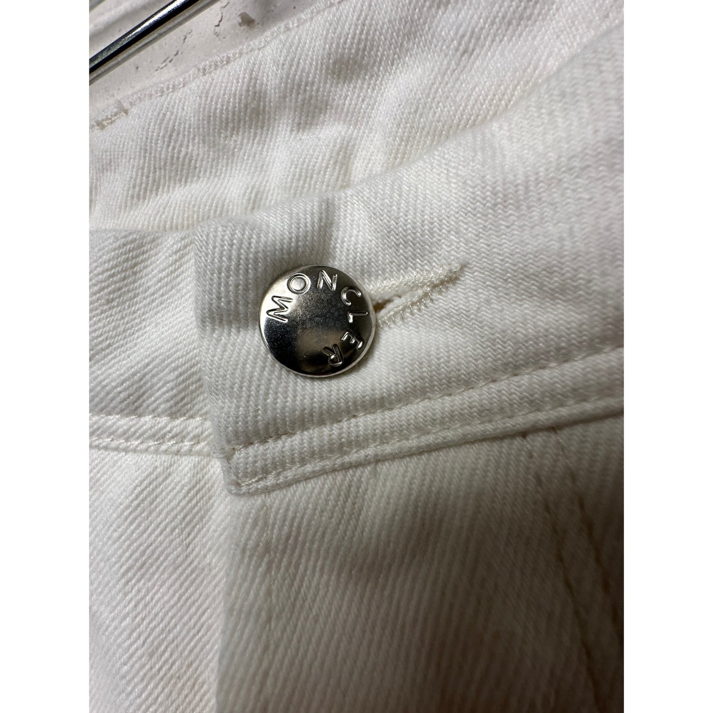Moncler Men's Slim Fit Ivory White Jeans 5-Pocket Denim Sz36