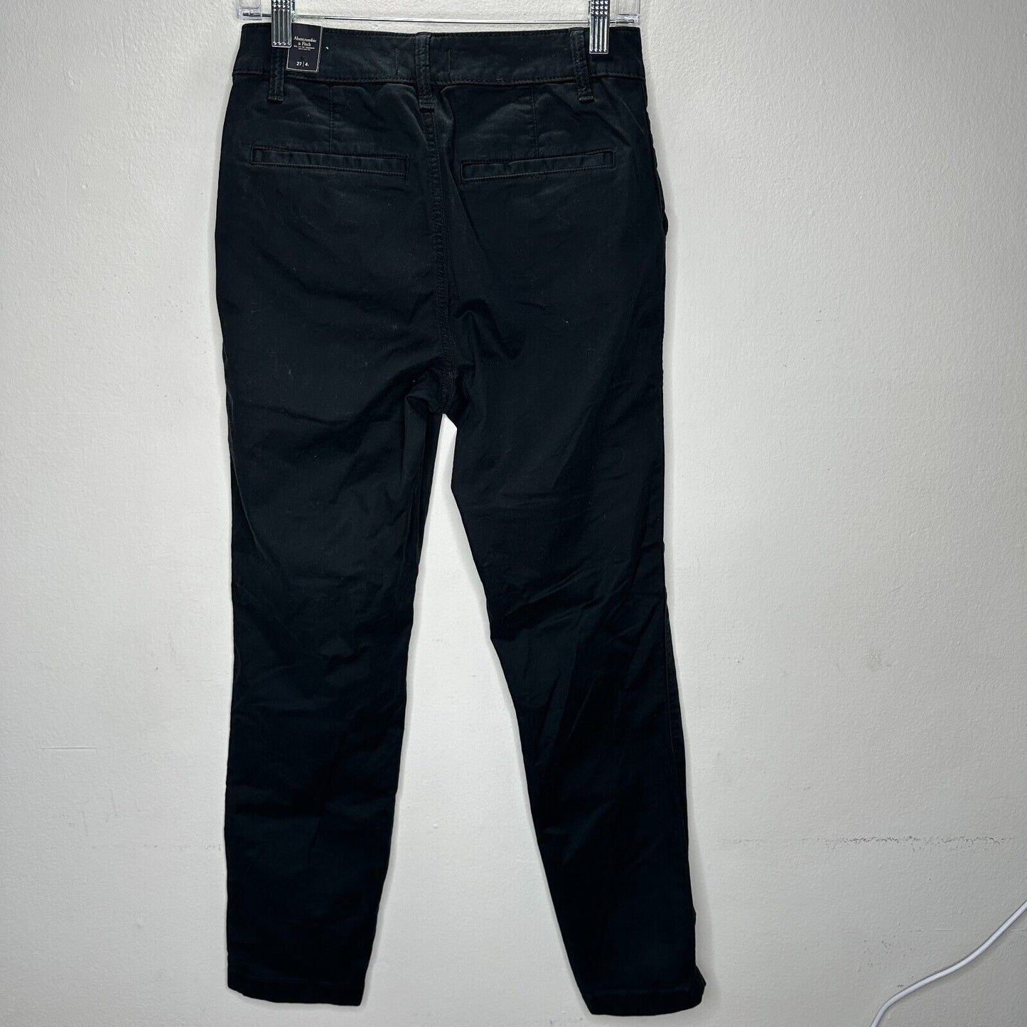 NWT Abercrombie & Fitch Black Denim Straight Leg Khaki Pants 27 / 4