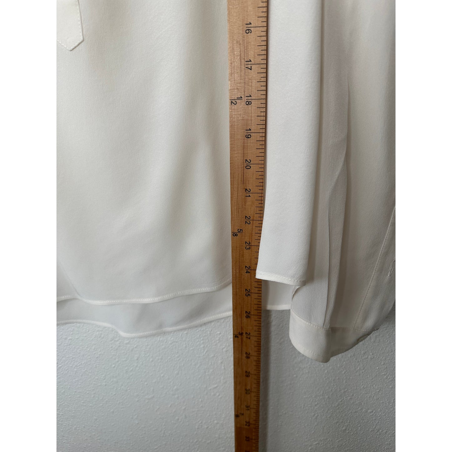 Stella McCartney Eva Cream Silk 3/4 Button Mandarin Collar Blouse 42 / M
