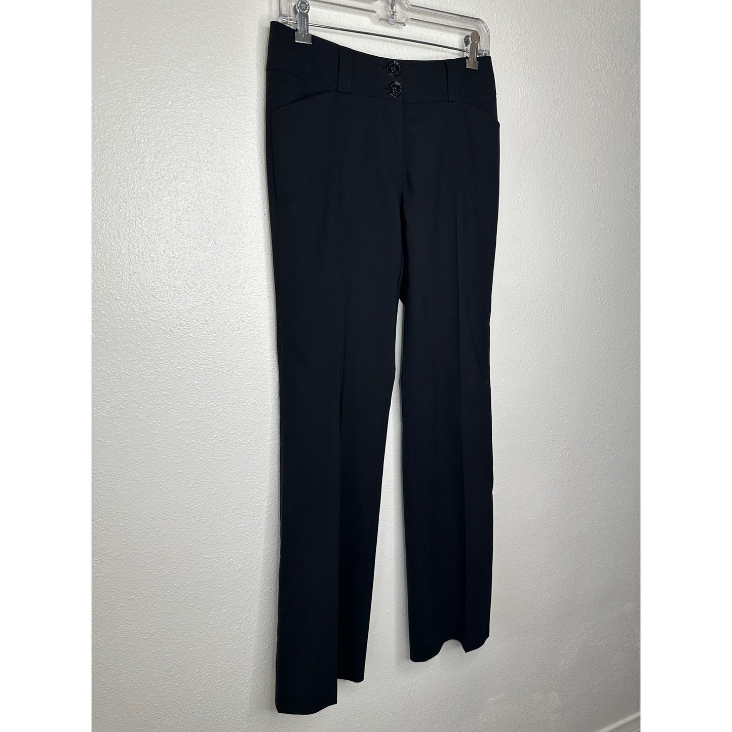 Burberry Wool Pants 4 Black Wide Leg Double Button Trousers Front Pockets