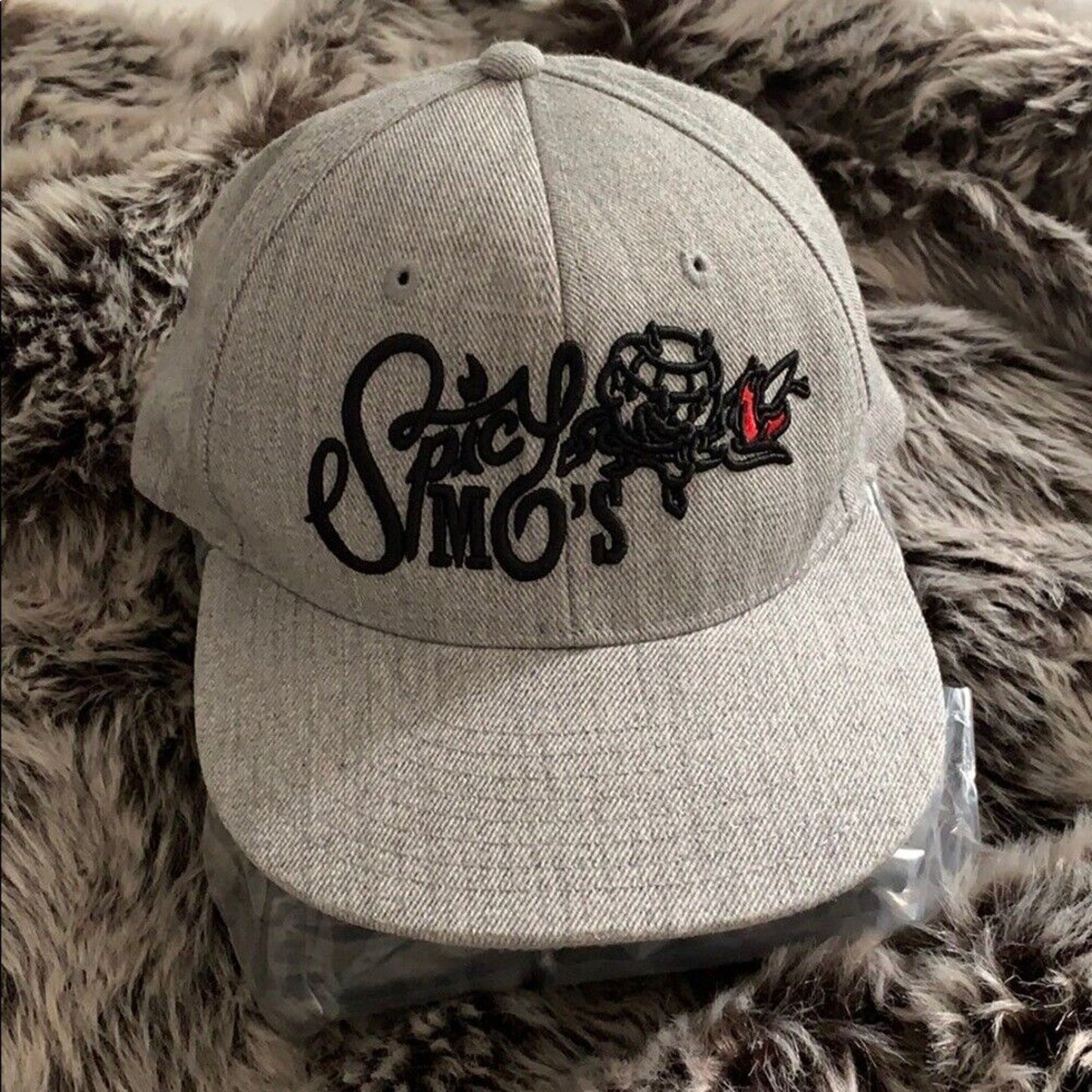 Cute Spicy Mos Denim Heathered Gray Adjustable Baseball Hat Chili Pepper Cap
