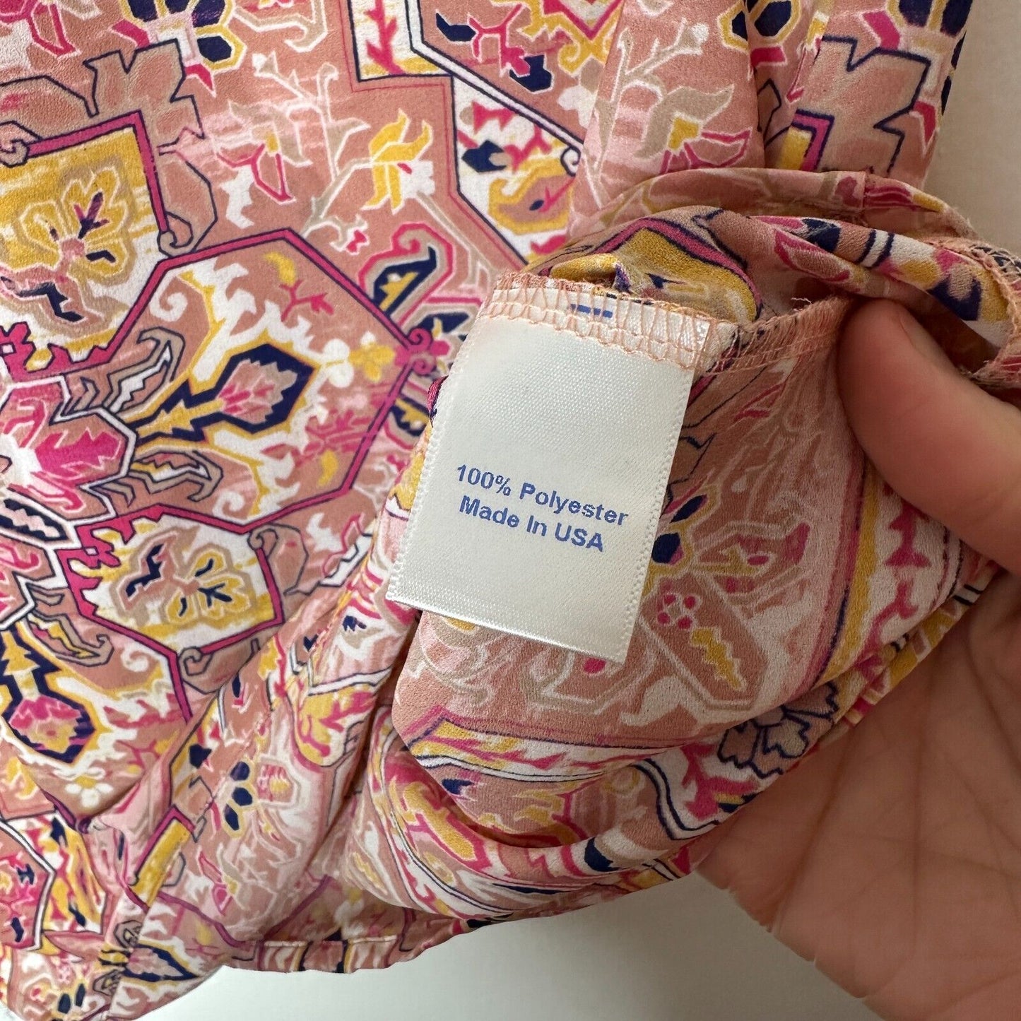 Allison Joy Cute Pink Yellow Blue Aztec Print Sleeveless Halter Neck Blouse XS