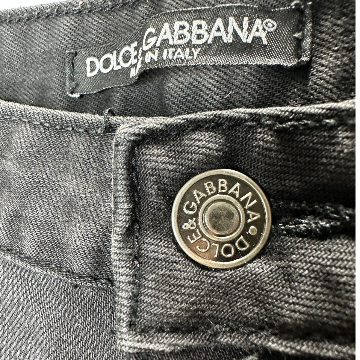 Dolce & Gabbana Dark Gray Distressed Studded Low Rise Skinny Jeans 6