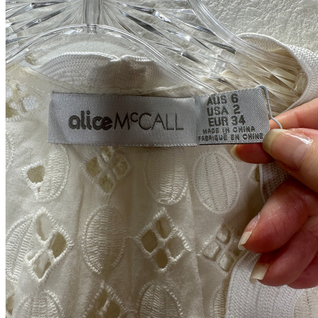 Alice McCall Daybreak White Ivory Broderie Lace Midi with Slip Dress 2