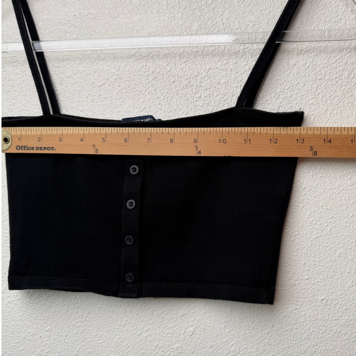 Brandy Melville Black Button Crop Tank Womens XS
