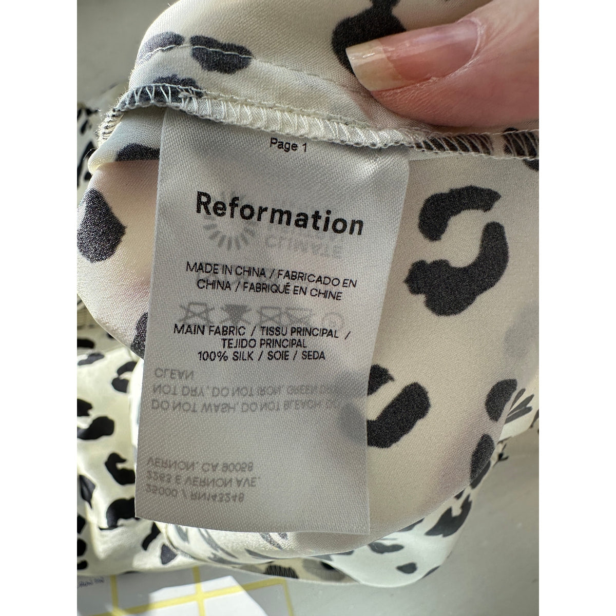 Reformation Silk Cheetah Print Slip Mini Dress Cream/Black Women’s 4