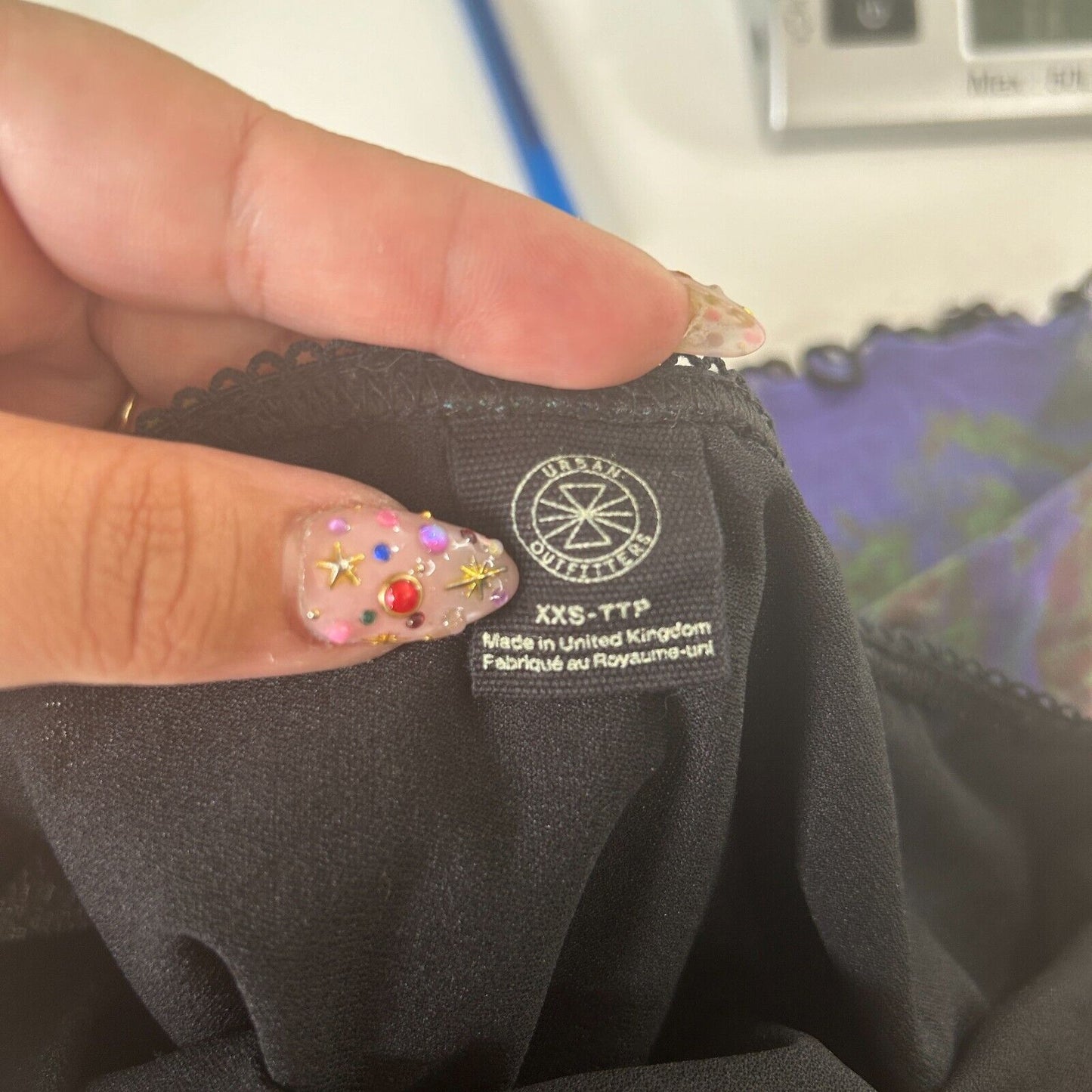 Urban Outfitters Purple & Green 60s Swirl Print Stretch Mini Skirt