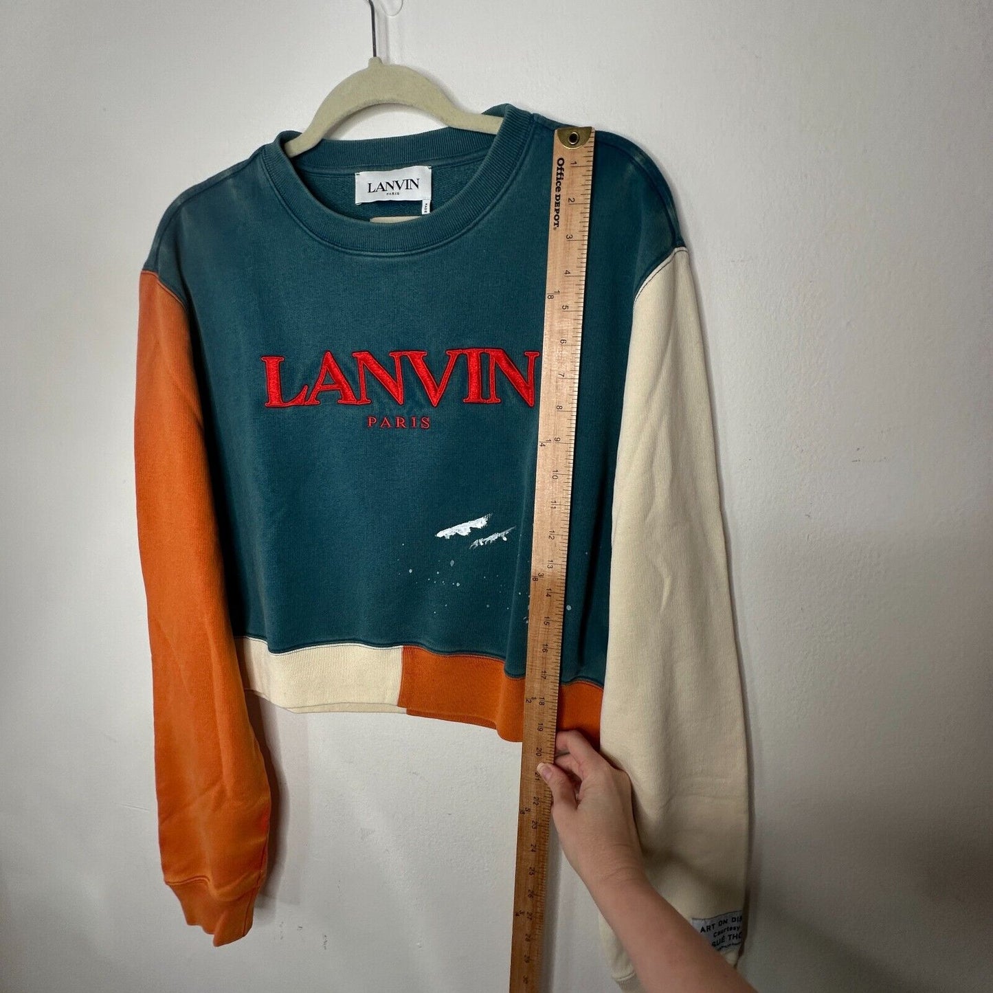 Gallery Dept. x Lanvin Orange Cream & Teal Long Sleeve Logo Art Sweatshirt S