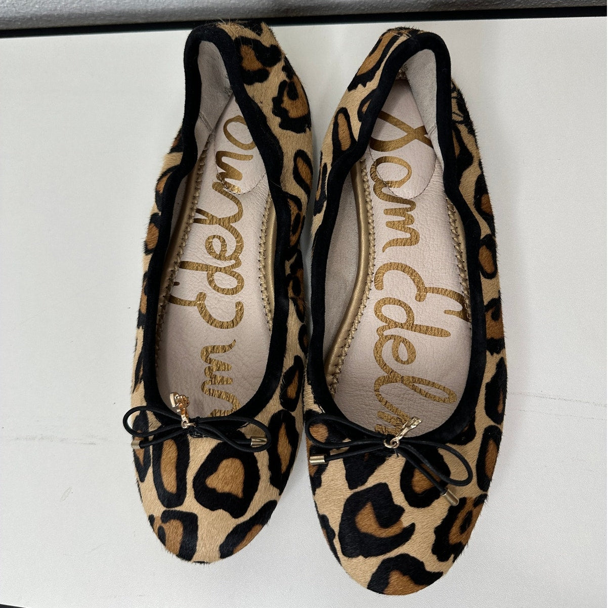 Sam Edelman Felicia Leopard Print Calf Hair Leather Flats 5.5