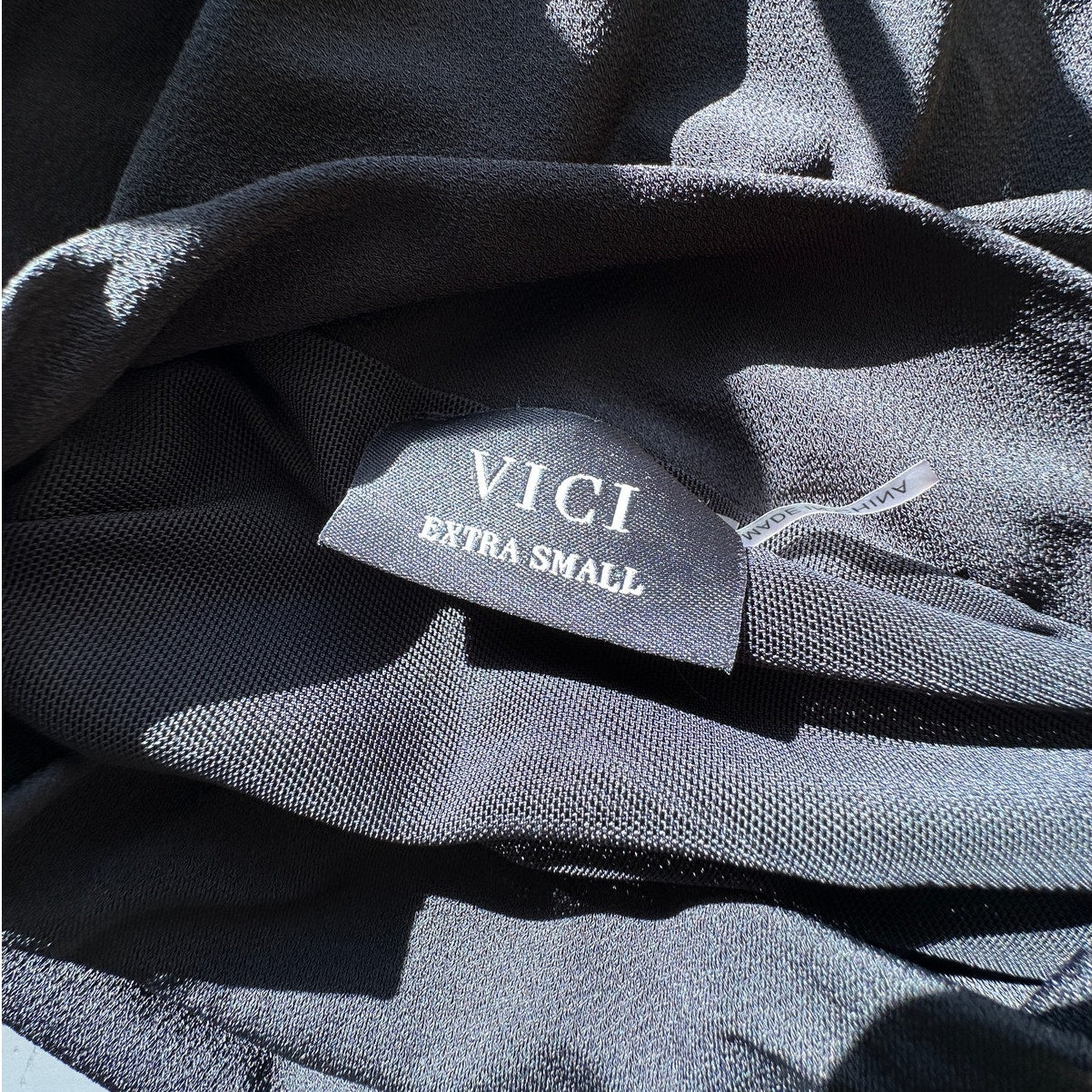 VICI Black Elisabeth Mock Neck Cap Sleeve Side Slit Ruched Midi Dress XS