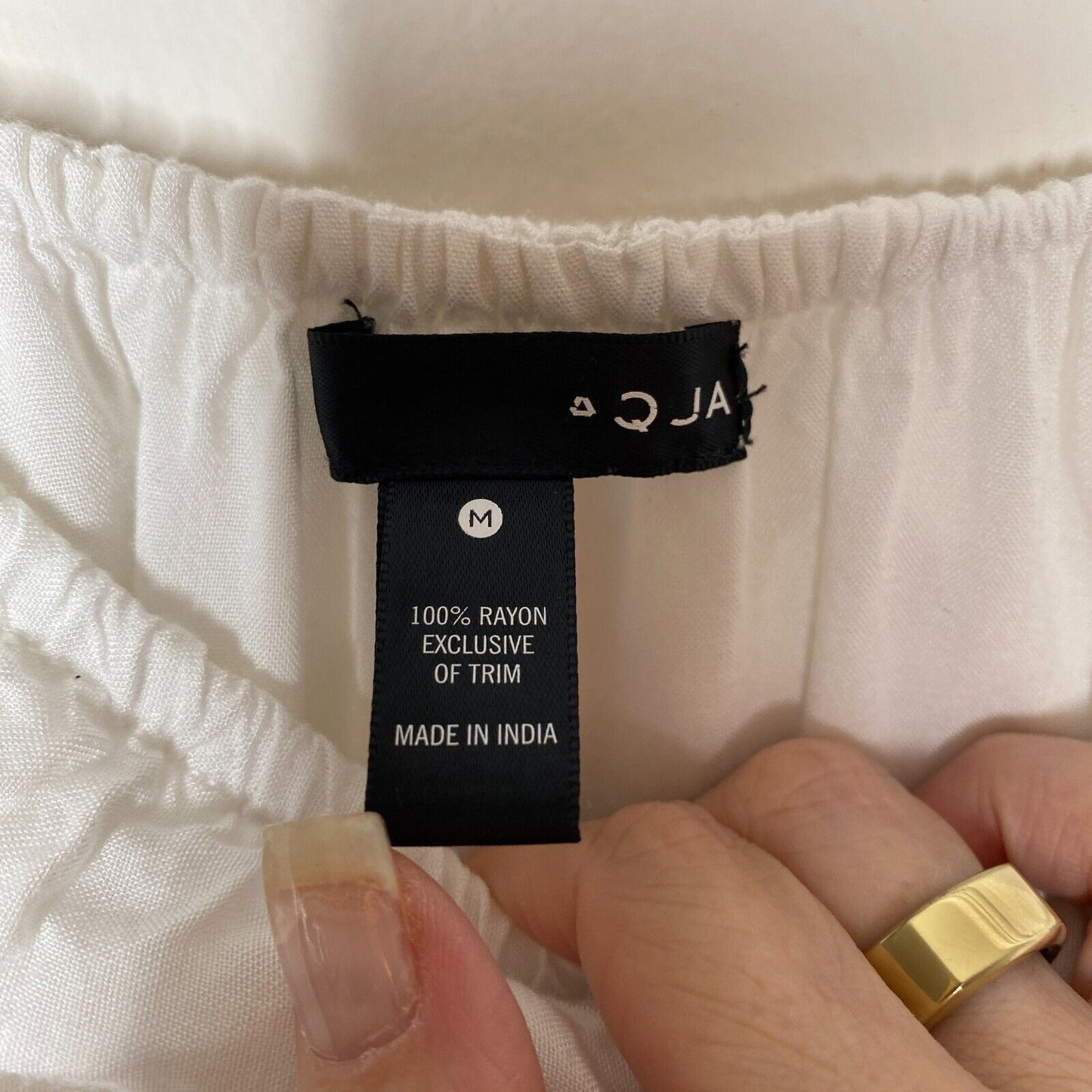 Aqua White Off-Shoulder Flowy Boho Dress Tiered Ruffle Empire Tie Waist Maxi Med