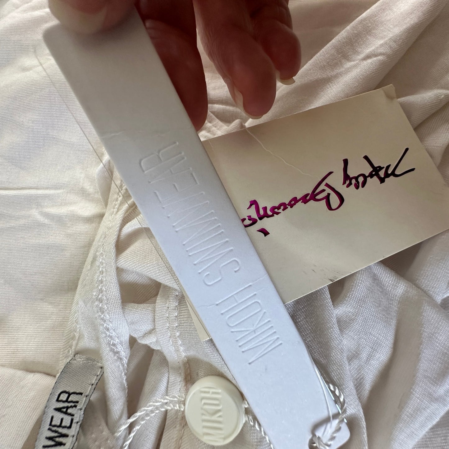 Mikoh Swimwear Maverick Sheer White High Neck Maxi Tank Dress
