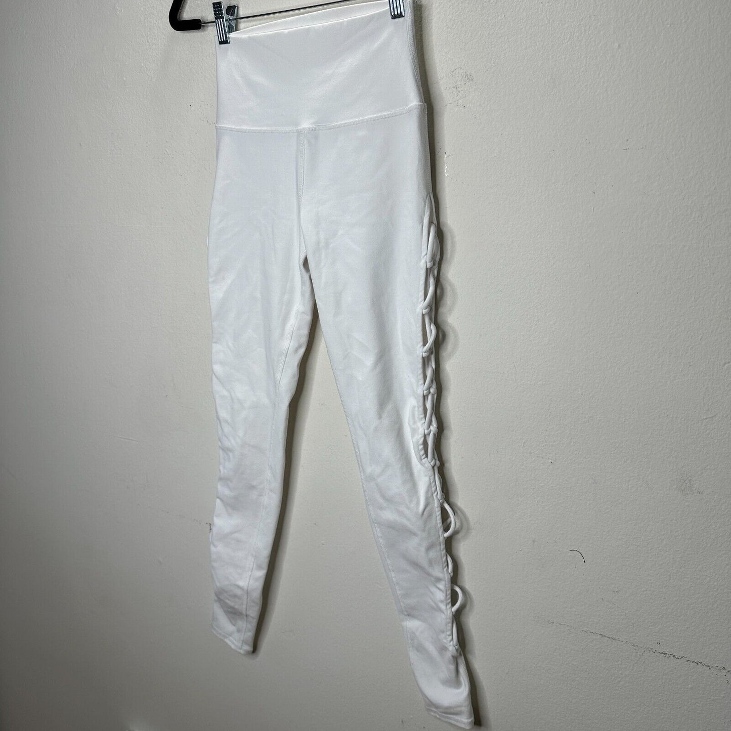 Alo White Interlace Legging High Waisted Lace-Up Detail on Sides Yoga Pant XS