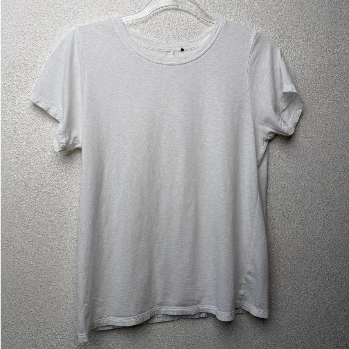 PAIGE Haven White Pima Cotton Crewneck Tee Womens S