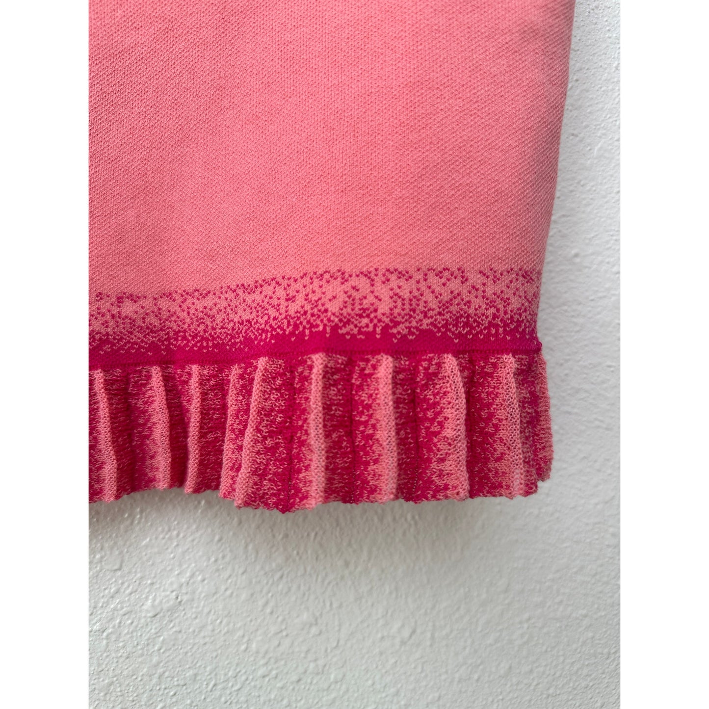 Derek Lam 10 Crosby Pink Ruffle Hem Sweater-Knit Crop Top Women’s L