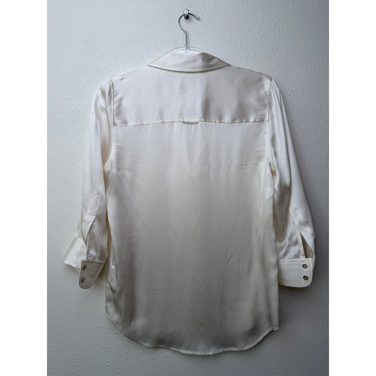 L'Agence Ivory Silk Button Front Blouse Women S