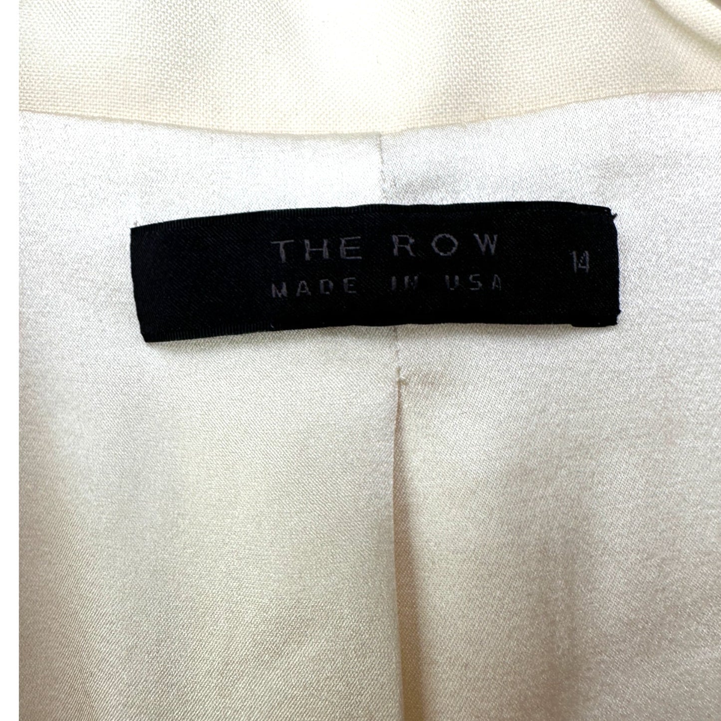 The Row Cream Wool-Silk Two-Button Blazer Jacket Women’s 14