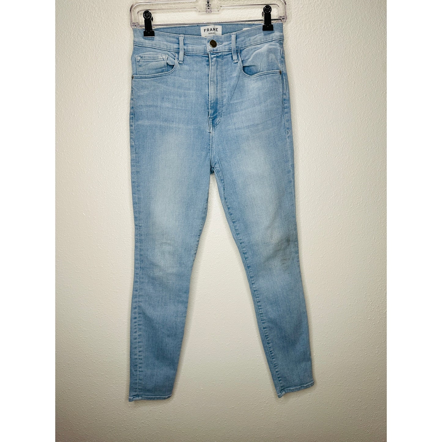 Frame Light Wash Ali High-Rise Cigarette Denim Jeans 28