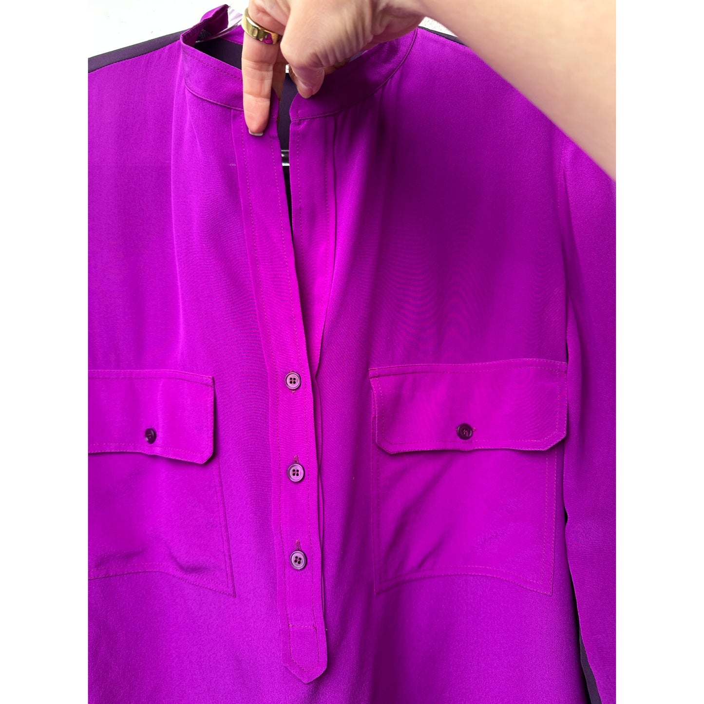 Stella McCartney Blouse Purple Women US10 100% Silk
