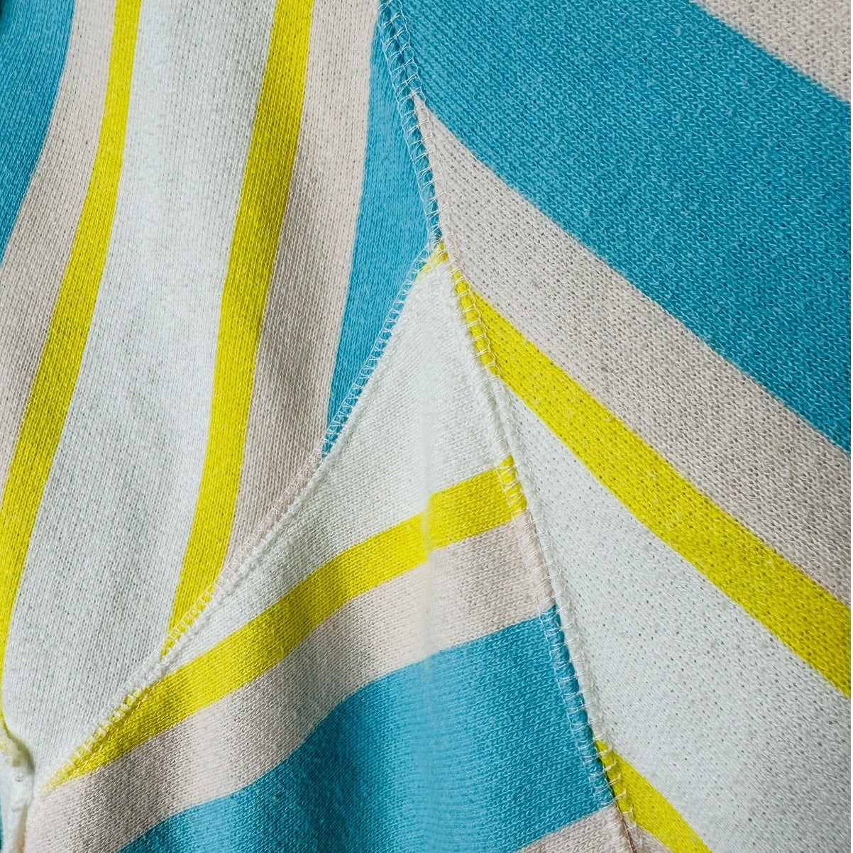 Billabong White Blue Yellow Batwing Front Zip Raw Hem Hooded Sweater S