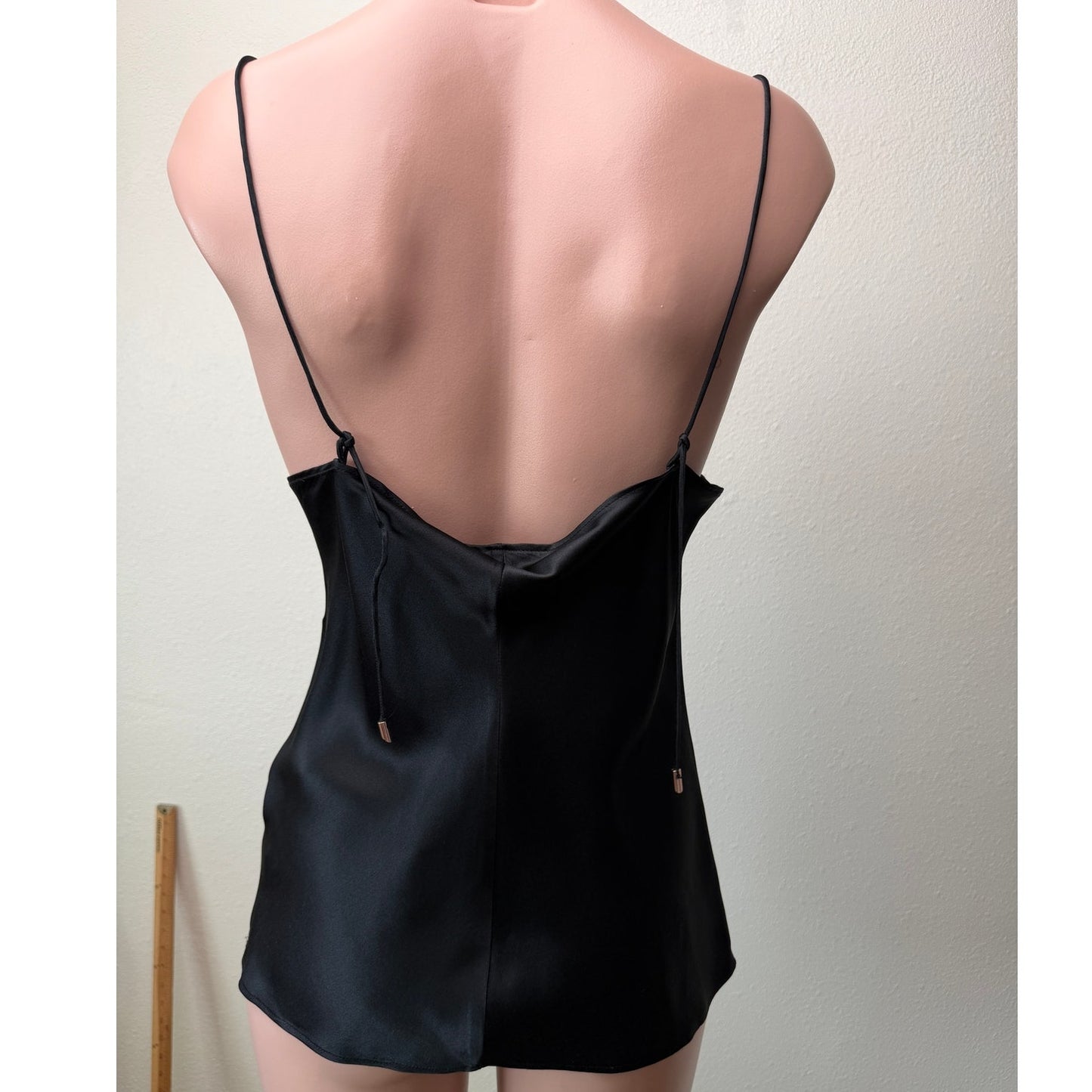 PAIGE Rosie HW Cicely Black Silk Cami Top Spaghetti Strap Size S