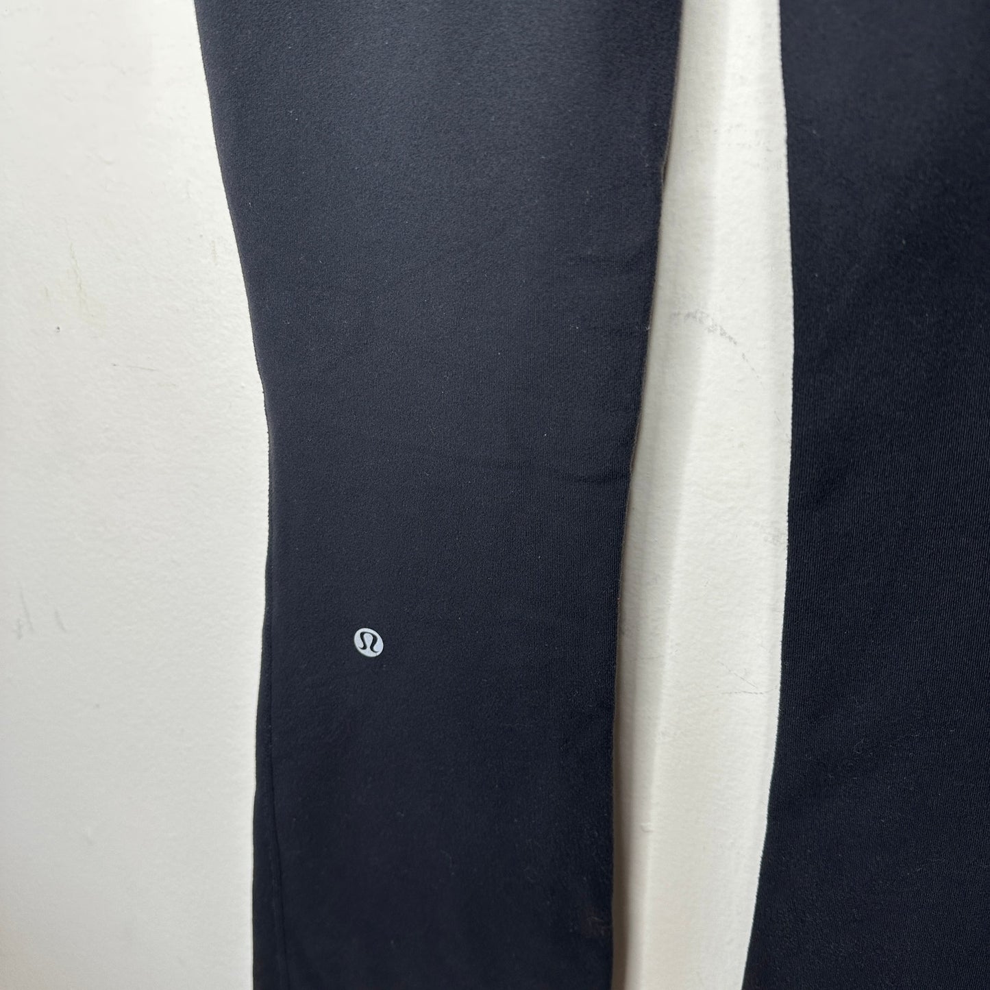 Lululemon Aqua Wide Waist Band Black Flare Yoga Pant Leggings 6