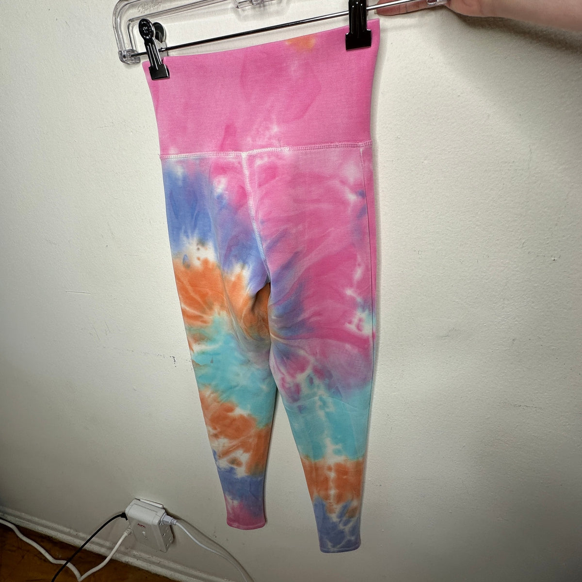 Chaser Pastel Pink Blue Orange Tie Dye Yoga Pants & Matching Sports Bra XS
